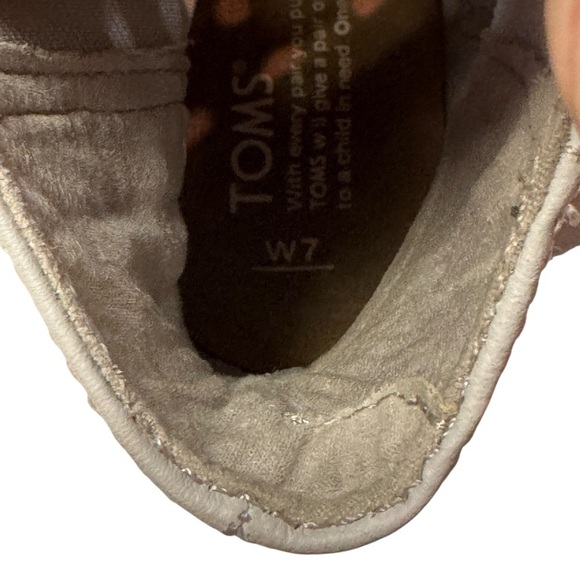 Toms Majorca Eyelet Leather Bootie Block Heel Peep Toe Sandal Dove Gray SZ 7W - Picture 7 of 7